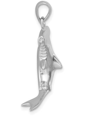 sterling silver hammerhead 3d shark pendant