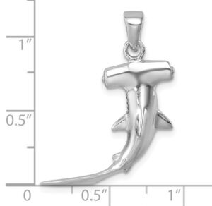 sterling silver hammerhead 3d shark pendant