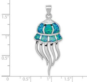 sterling silver jellyfish opal pendant