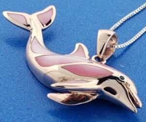 sterling silver dolphin pendant rose gold plated