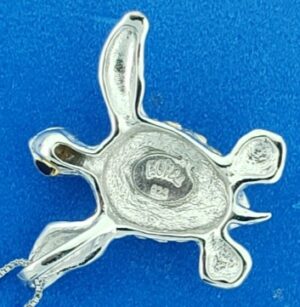 sterling silver & opal sea turtle pendant