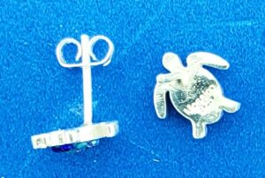 sterling silver sea turtle crystal post earrings