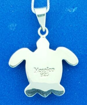 sterling silver sea turtle crystal pendant