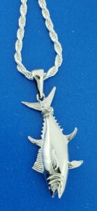 sterling silver 3d tuna pendant
