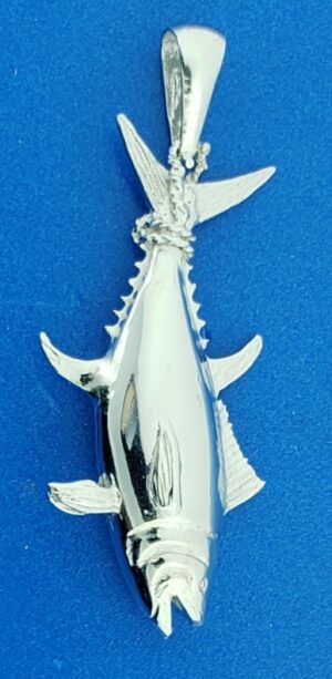 sterling silver 3d tuna pendant