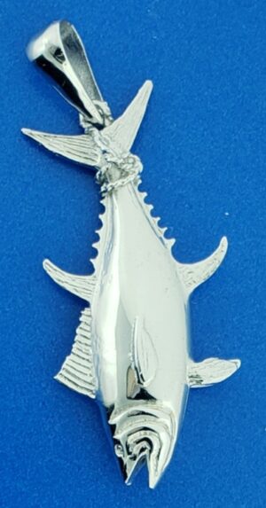 sterling silver 3d tuna pendant