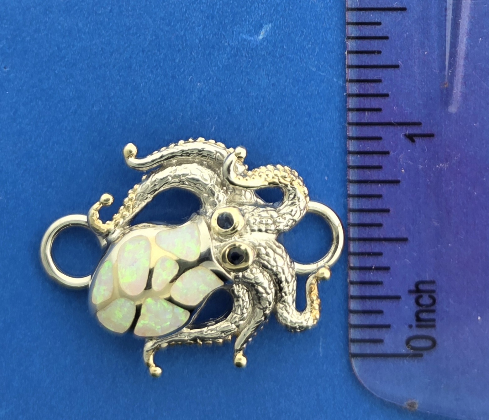 Kovel Octopus Bracelet Topper, Sterling Silver & Opal 4 Kovel Octopus Bracelet Topper, Sterling Silver & Opal - Image 4