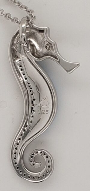 seahorse pendant sterling silver & opals