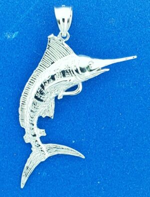 sterling silver 3d marlin pendant