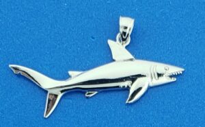 sterling silver shark pendant