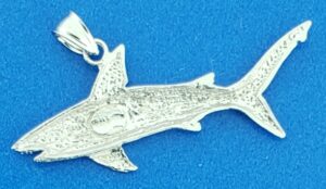 sterling silver shark pendant