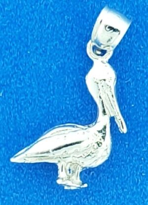 sterling silver pelican pendant solid 3d