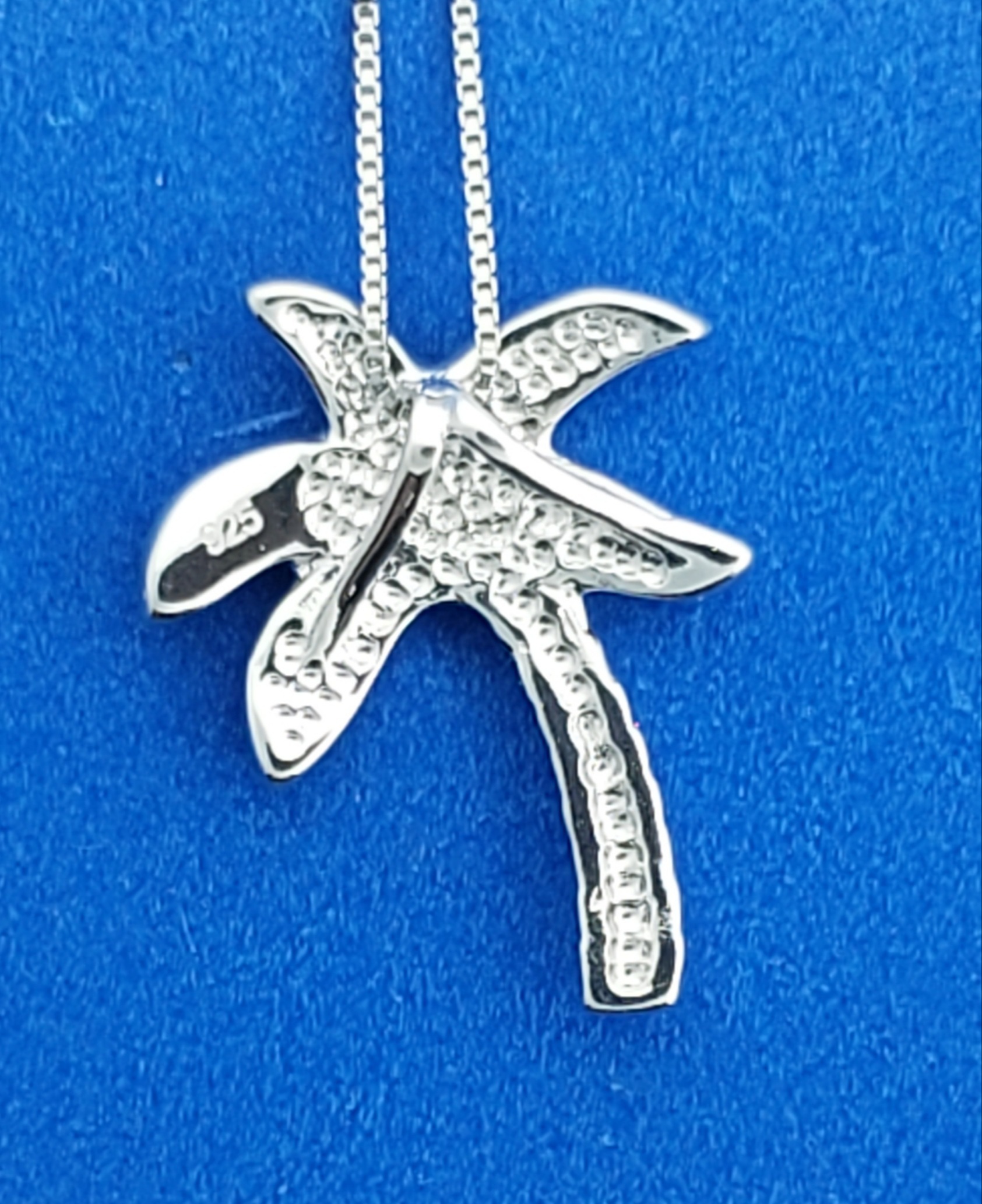 Palm Tree Pendant, Sterling Silver & Crystals 5 Palm Tree Pendant, Sterling Silver & Crystals - Image 5