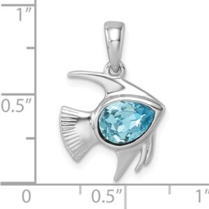 sterling silver and crystal angel fish pendant