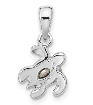 sterling silver sea turtle pendant garnet colored crystal