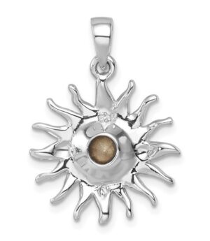 sterling silver sun crystal pendant