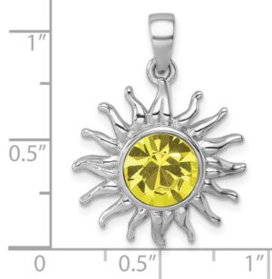 sterling silver sun crystal pendant