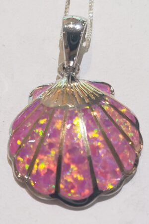 scallop opal pendant sterling silver