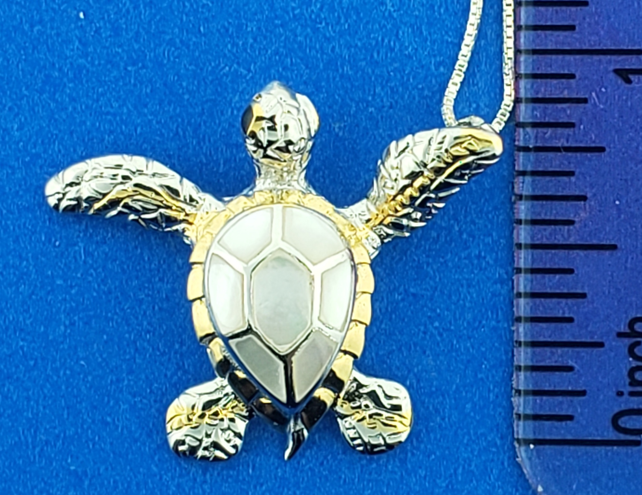 Kovel Sea Turtle Pendant, Sterling Silver & Mother of Pearl 4 Kovel Sea Turtle Pendant, Sterling Silver & Mother of Pearl - Image 4