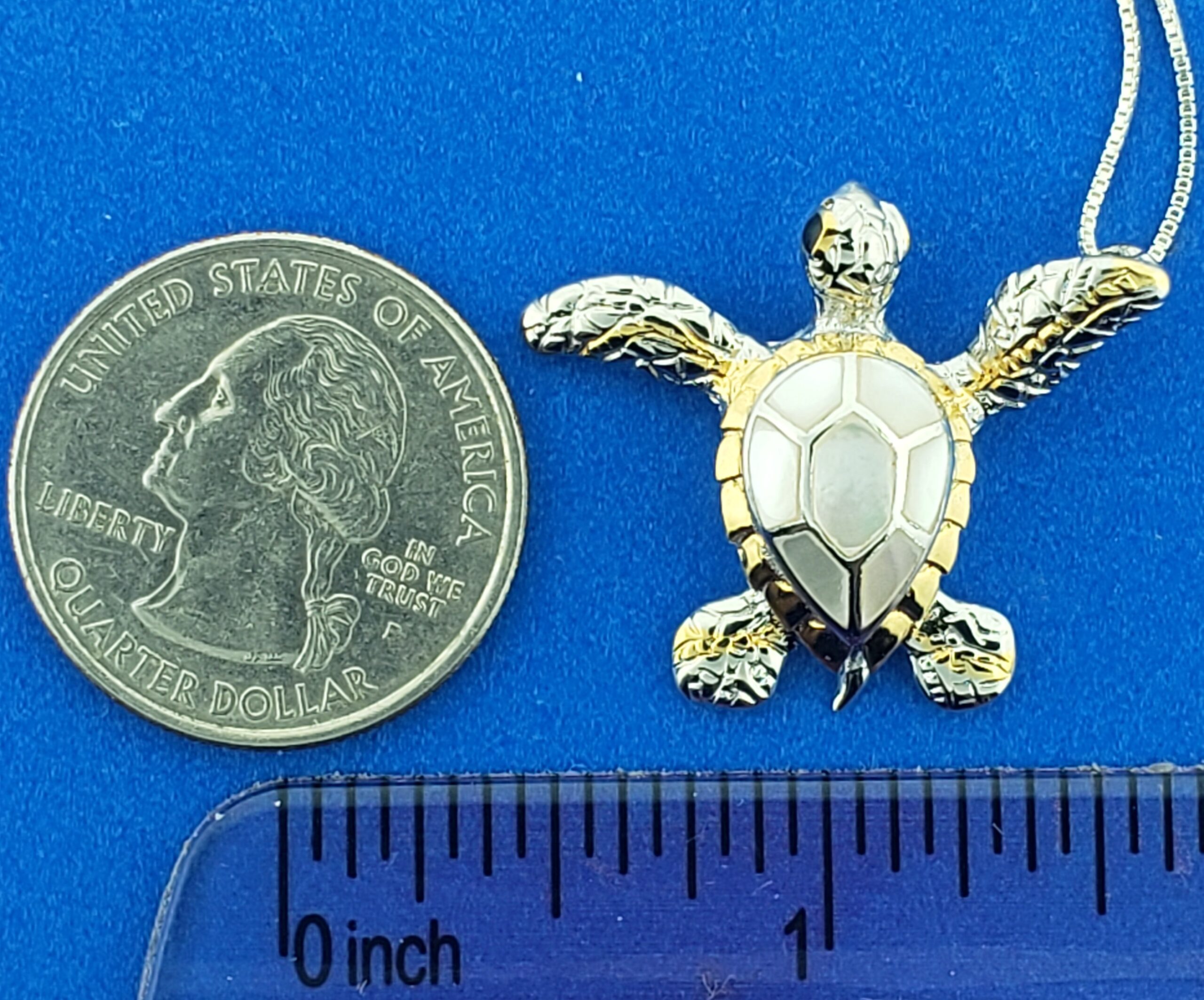 Kovel Sea Turtle Pendant, Sterling Silver & Mother of Pearl 3 Kovel Sea Turtle Pendant, Sterling Silver & Mother of Pearl - Image 3