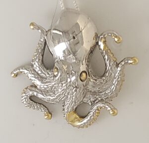 sterling silver octopus pendant