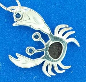 sterling silver opal crab pendant