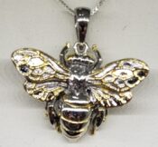 sterling silver bee pendant