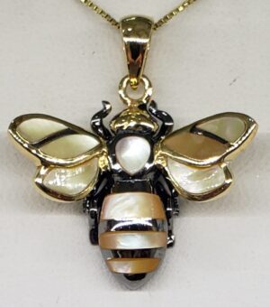 sterling silver bee pendant