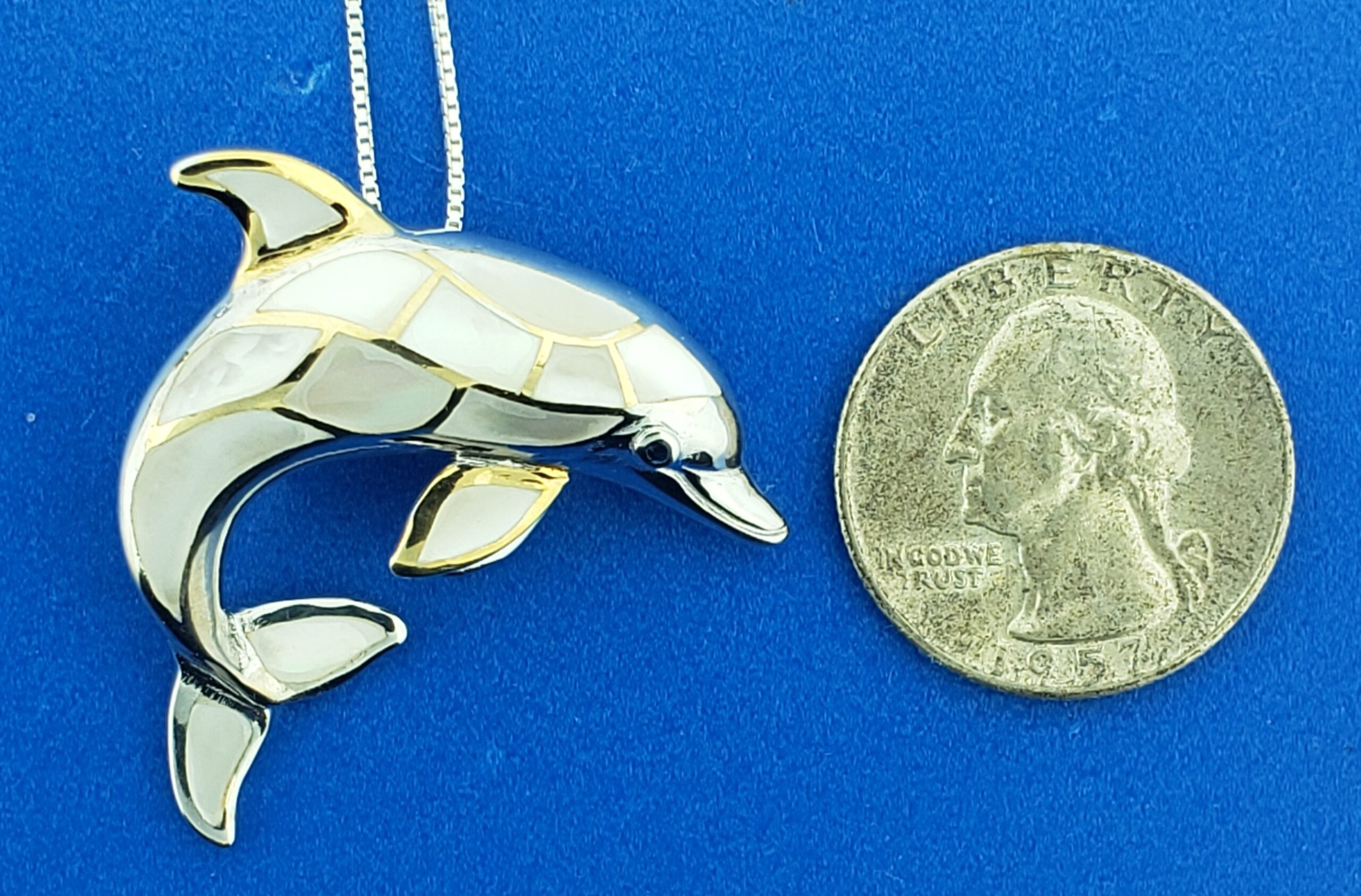 Kovel Dolphin Pendant/Slide, Sterling Silver & Mother of Pearl 5 Kovel Dolphin Pendant/Slide, Sterling Silver & Mother of Pearl - Image 5