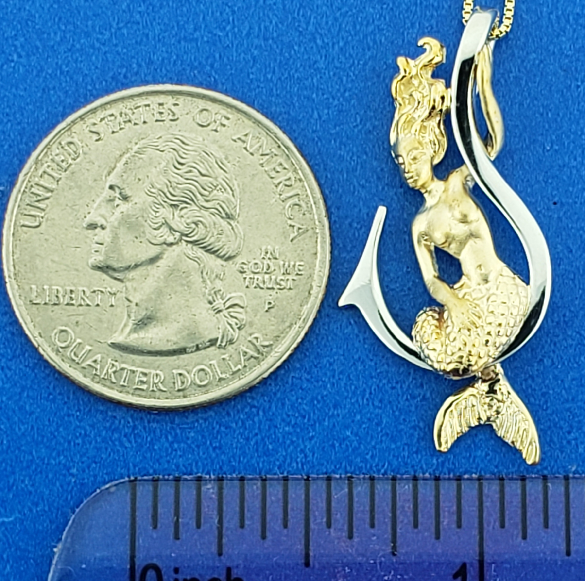 Steven Douglas Mermaid On Fishing Hook Pendant, 14K 2-Tone 5 Steven Douglas Mermaid On Fishing Hook Pendant, 14K 2-Tone - Image 5