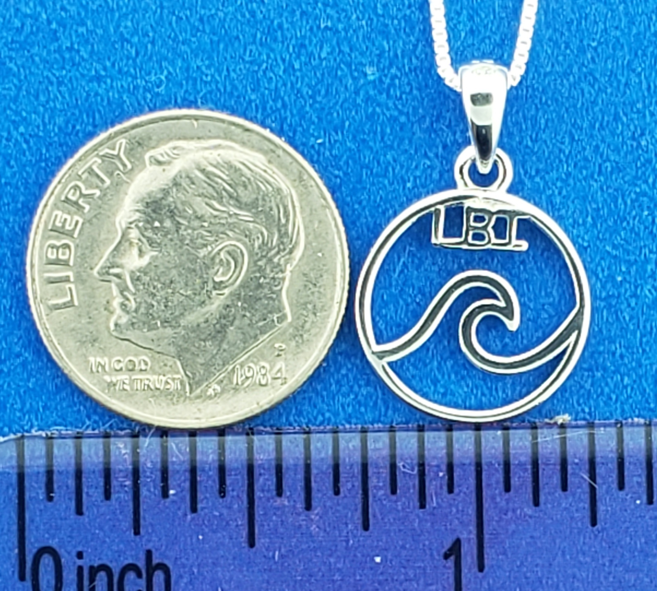 LBI Wave Pendant, Sterling Silver 4 LBI Wave Pendant, Sterling Silver - Image 4