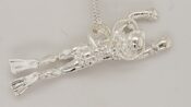 Scuba Diver Male Pendant, Sterling Silver