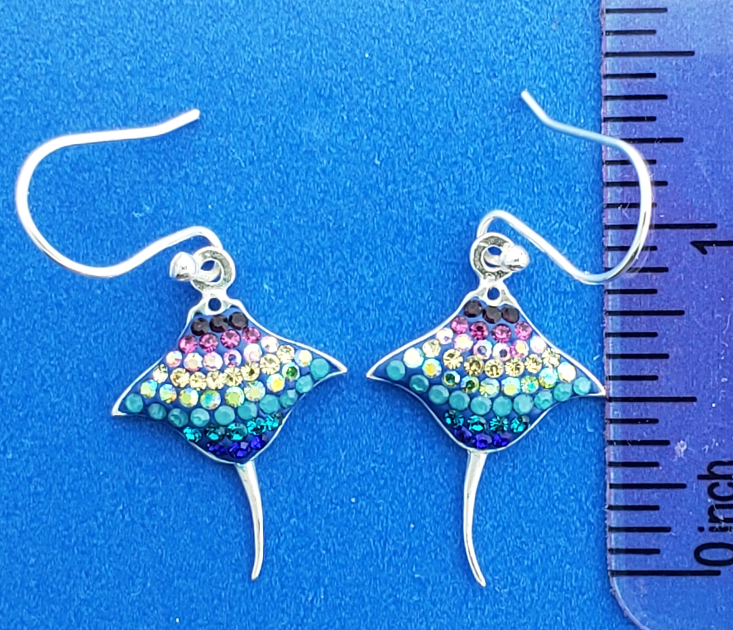Mosaico Stingray Earrings, Sterling Silver 6 Mosaico Stingray Earrings, Sterling Silver - Image 6