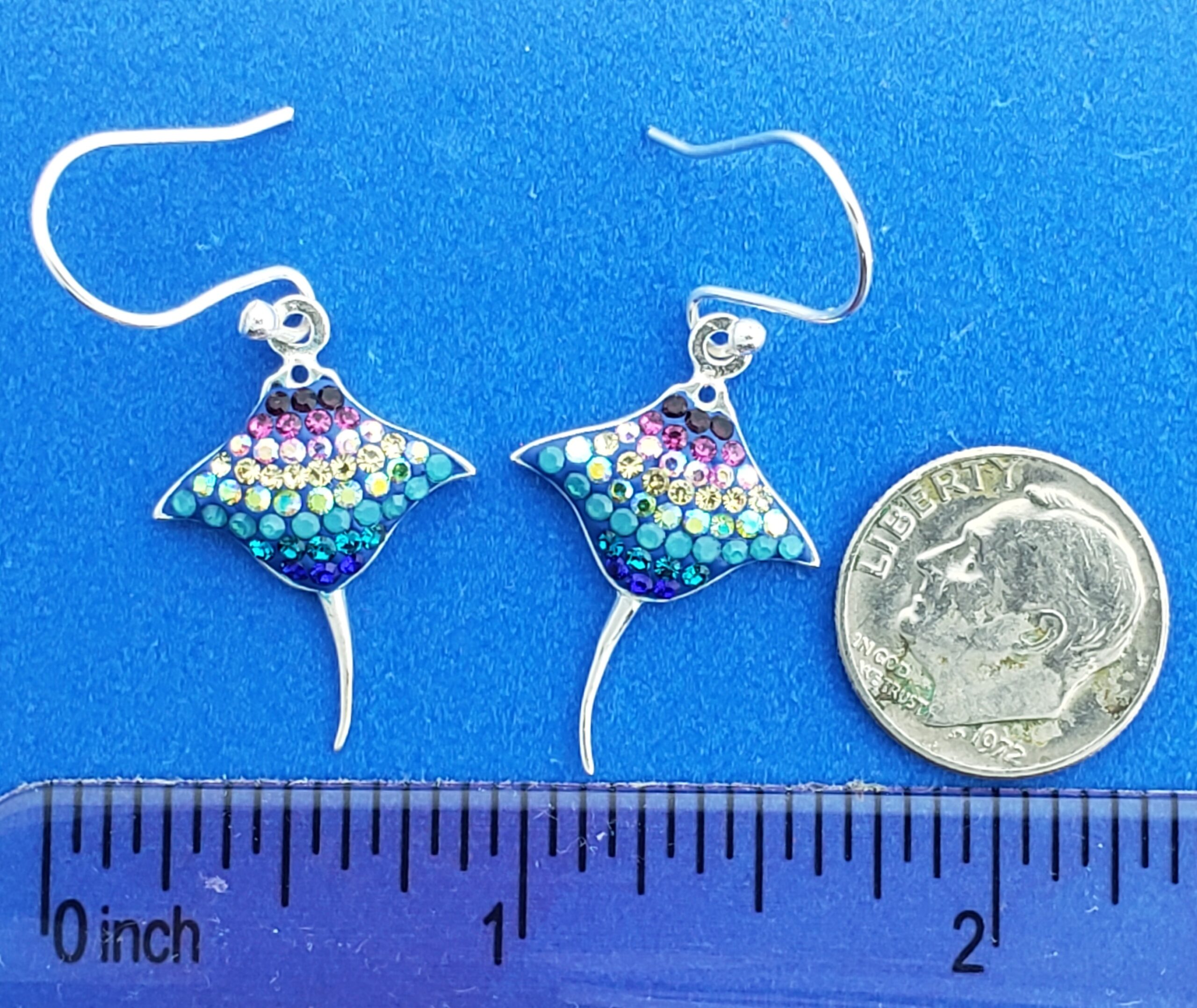 Mosaico Stingray Earrings, Sterling Silver 5 Mosaico Stingray Earrings, Sterling Silver - Image 5