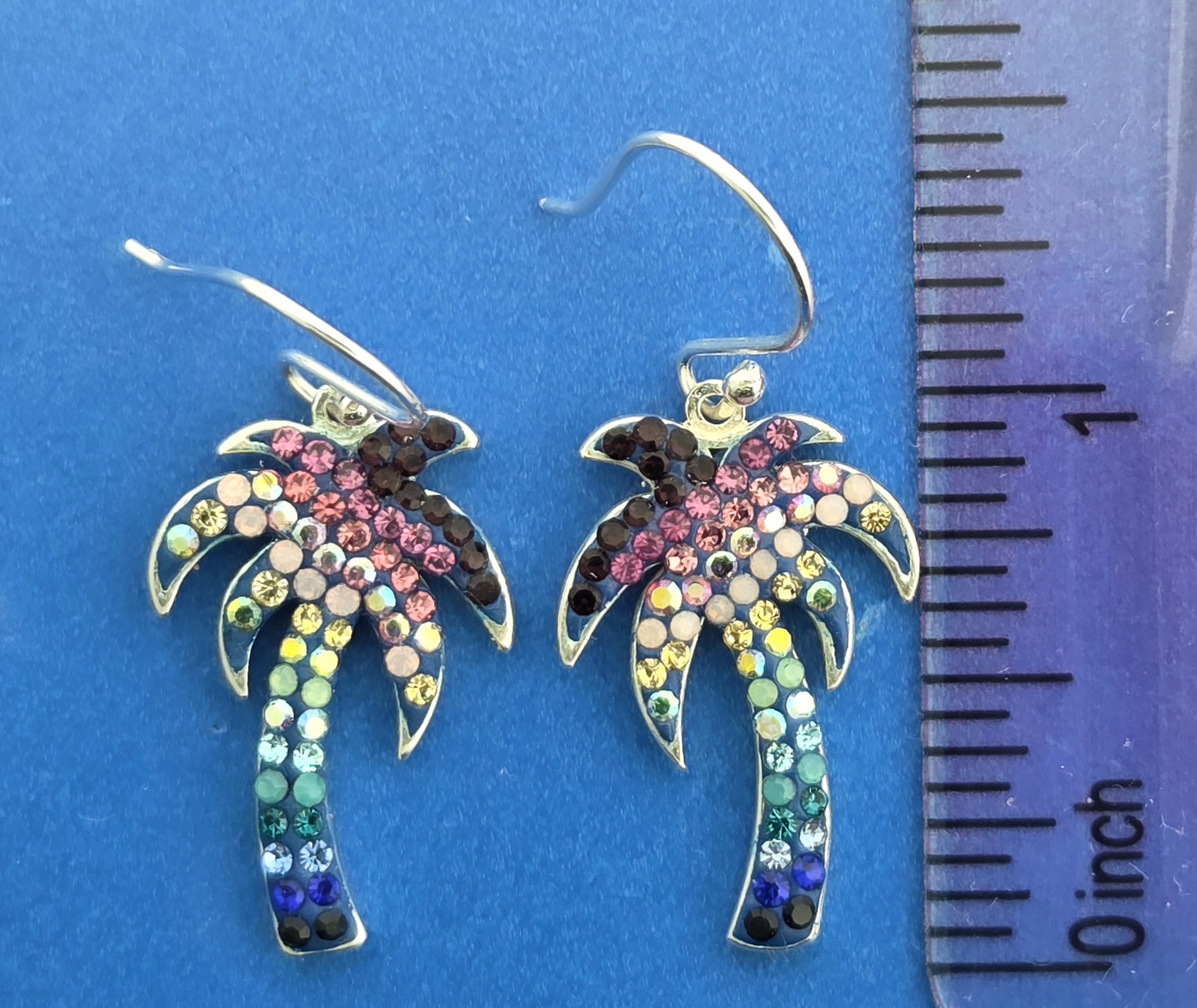Mosaico Palm Tree Earrings, Sterling Silver 6 Mosaico Palm Tree Earrings, Sterling Silver - Image 6