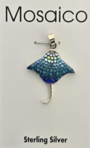 Mosaico Stingray Pendant, Sterling Silver