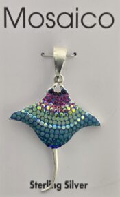 Mosaico Stingray Pendant, Sterling Silver