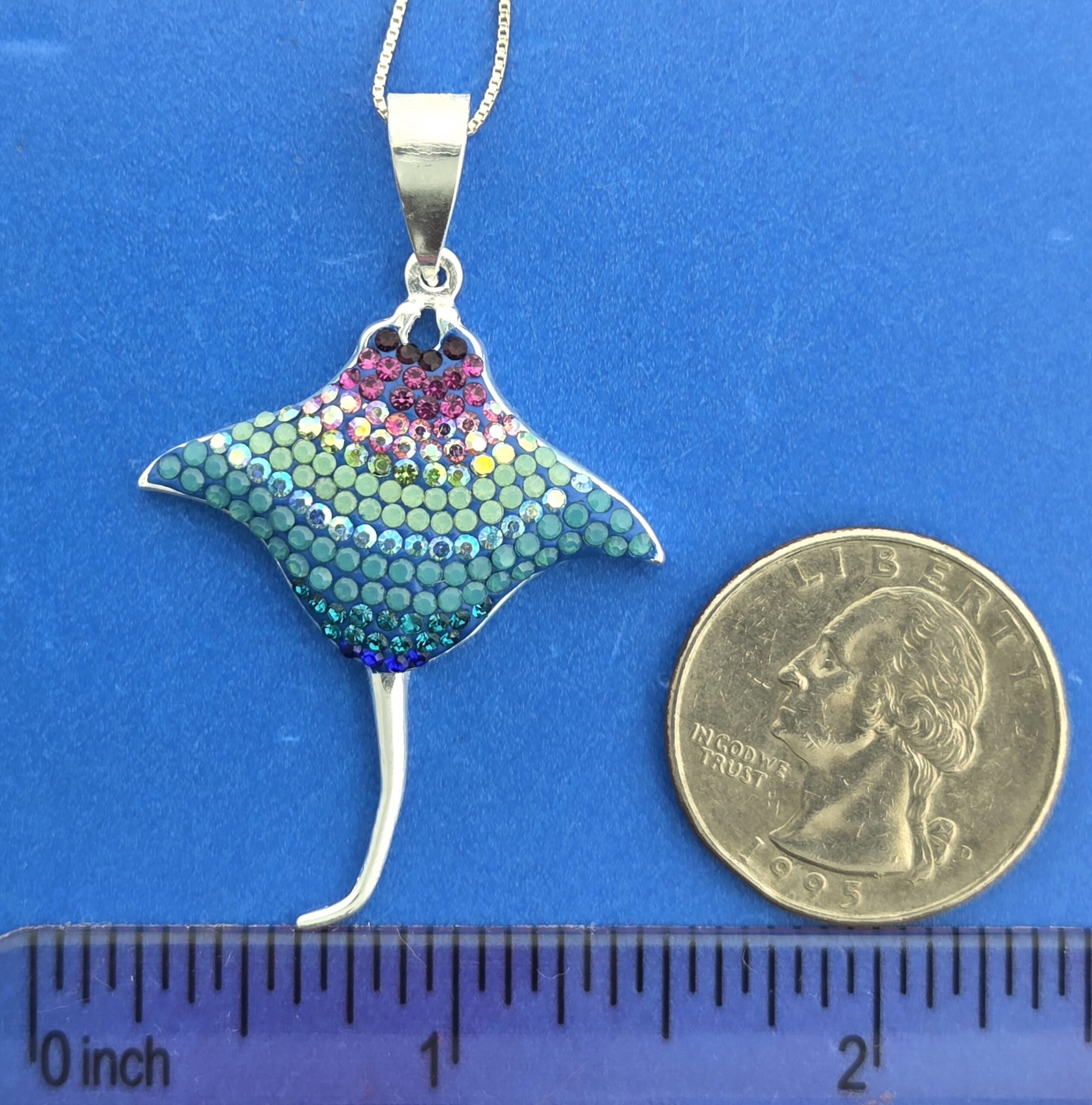 Mosaico Stingray Pendant, Sterling Silver 5 Mosaico Stingray Pendant, Sterling Silver - Image 5