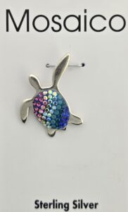 Mosaico Sea Turtle Pendant, Sterling Silver