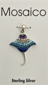 Mosaico Stingray Pendant, Sterling Silver