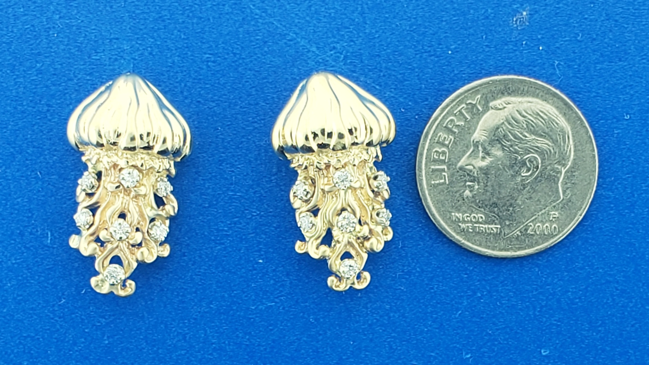 Steven Douglas Jellyfish Earrings, 14K 6 Steven Douglas Jellyfish Earrings, 14K - Image 6