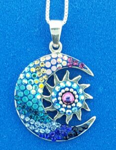 Mosaico Moon & Sun Pendant, Sterling Silver