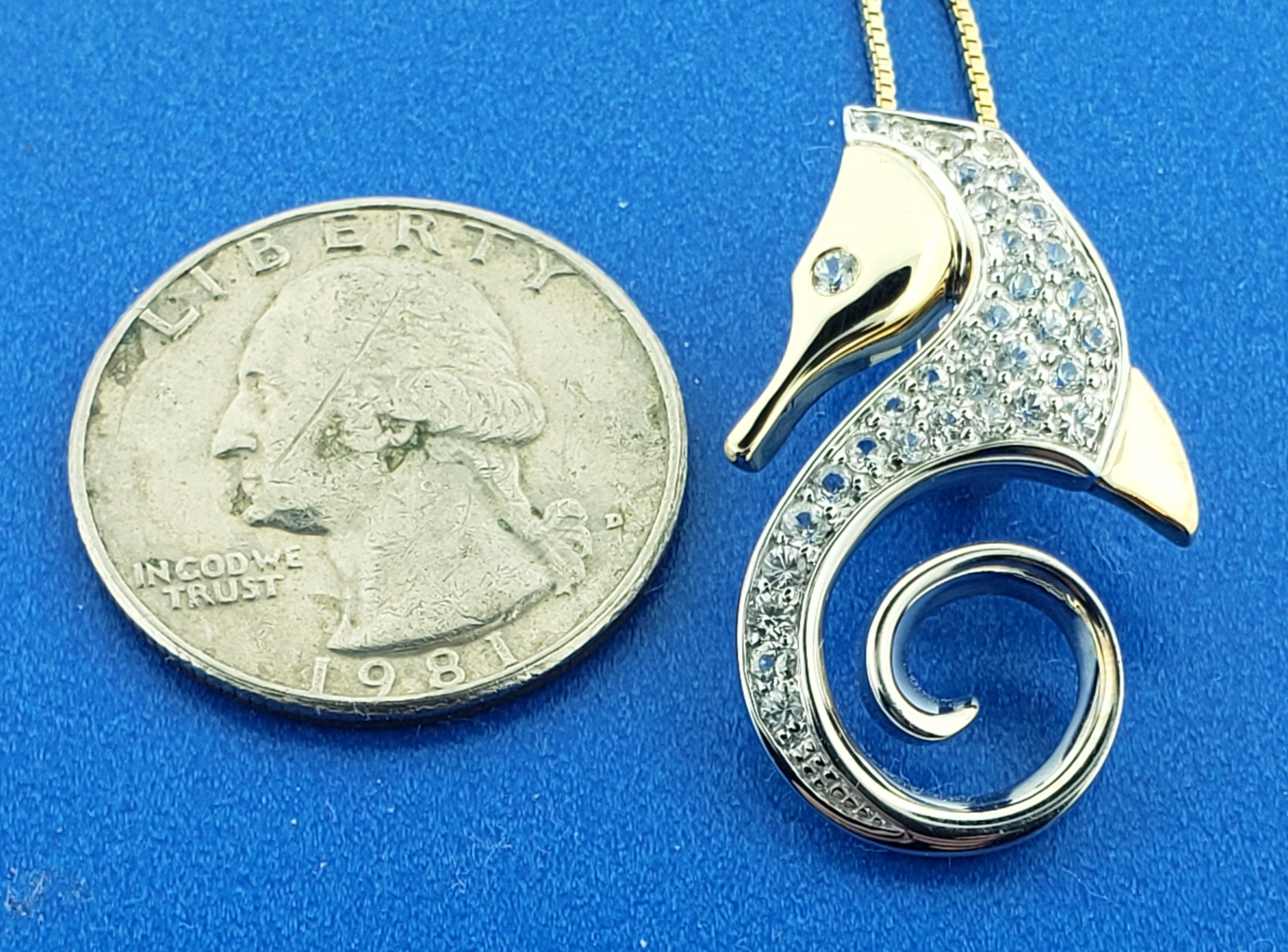 Steven Douglas Seahorse Slide Pendant, Sterling Silver/14K 4 Steven Douglas Seahorse Slide Pendant, Sterling Silver/14K - Image 4