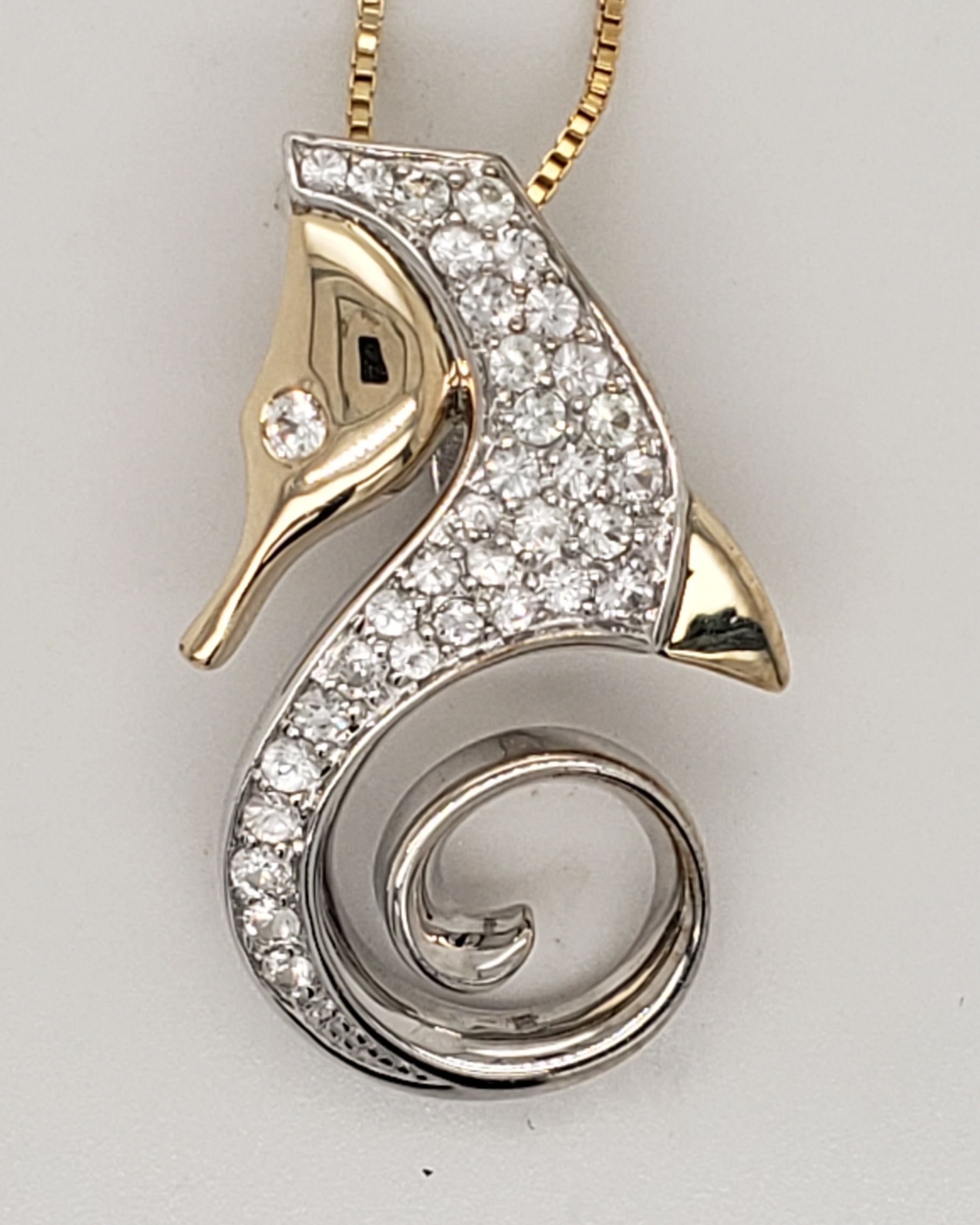Steven Douglas Seahorse Slide Pendant, Sterling Silver/14K 3 Steven Douglas Seahorse Slide Pendant, Sterling Silver/14K - Image 3