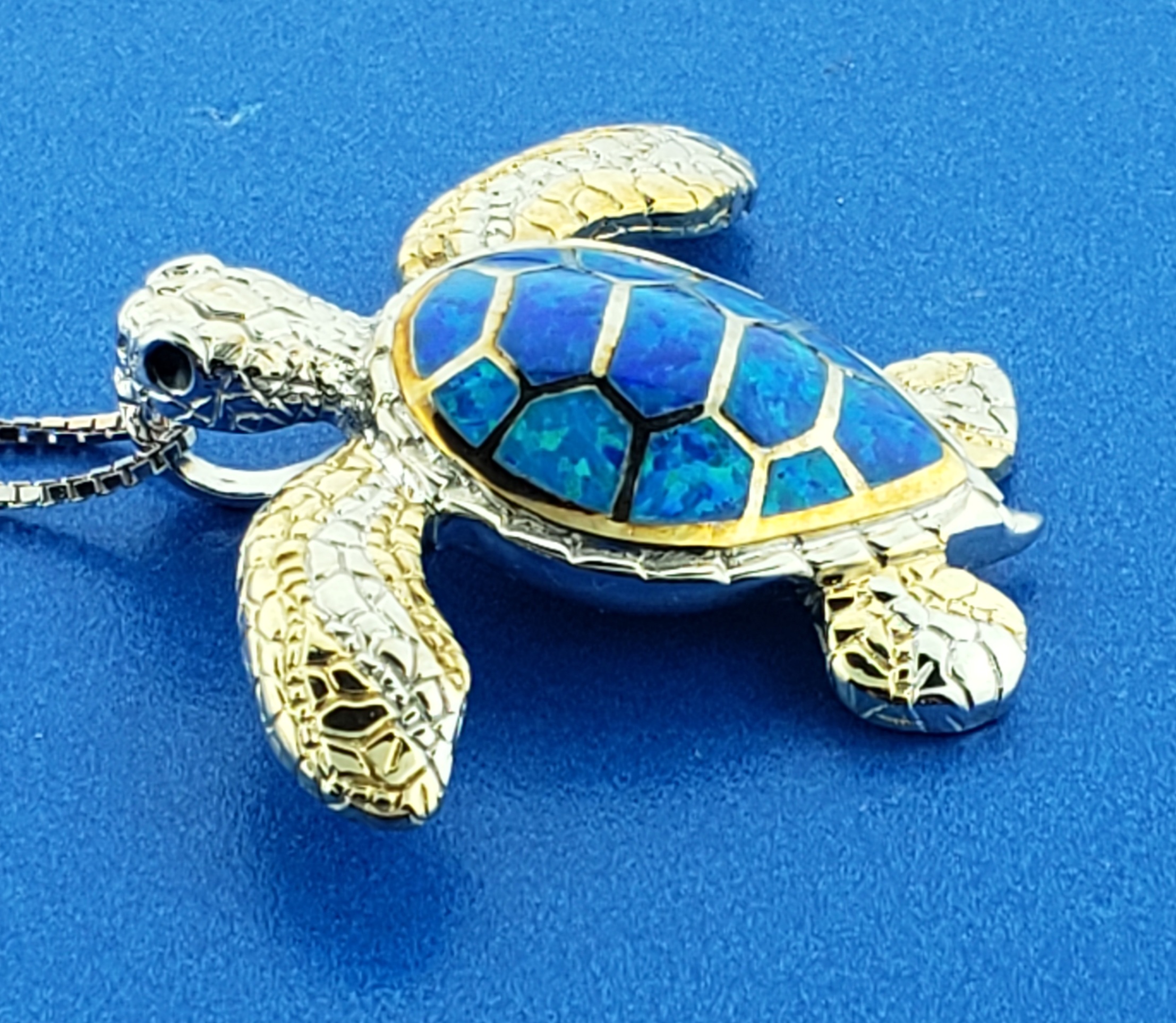 Kovel Sea Turtle Opal Pendant/Slide, Sterling Silver 3 Kovel Sea Turtle Opal Pendant/Slide, Sterling Silver - Image 3