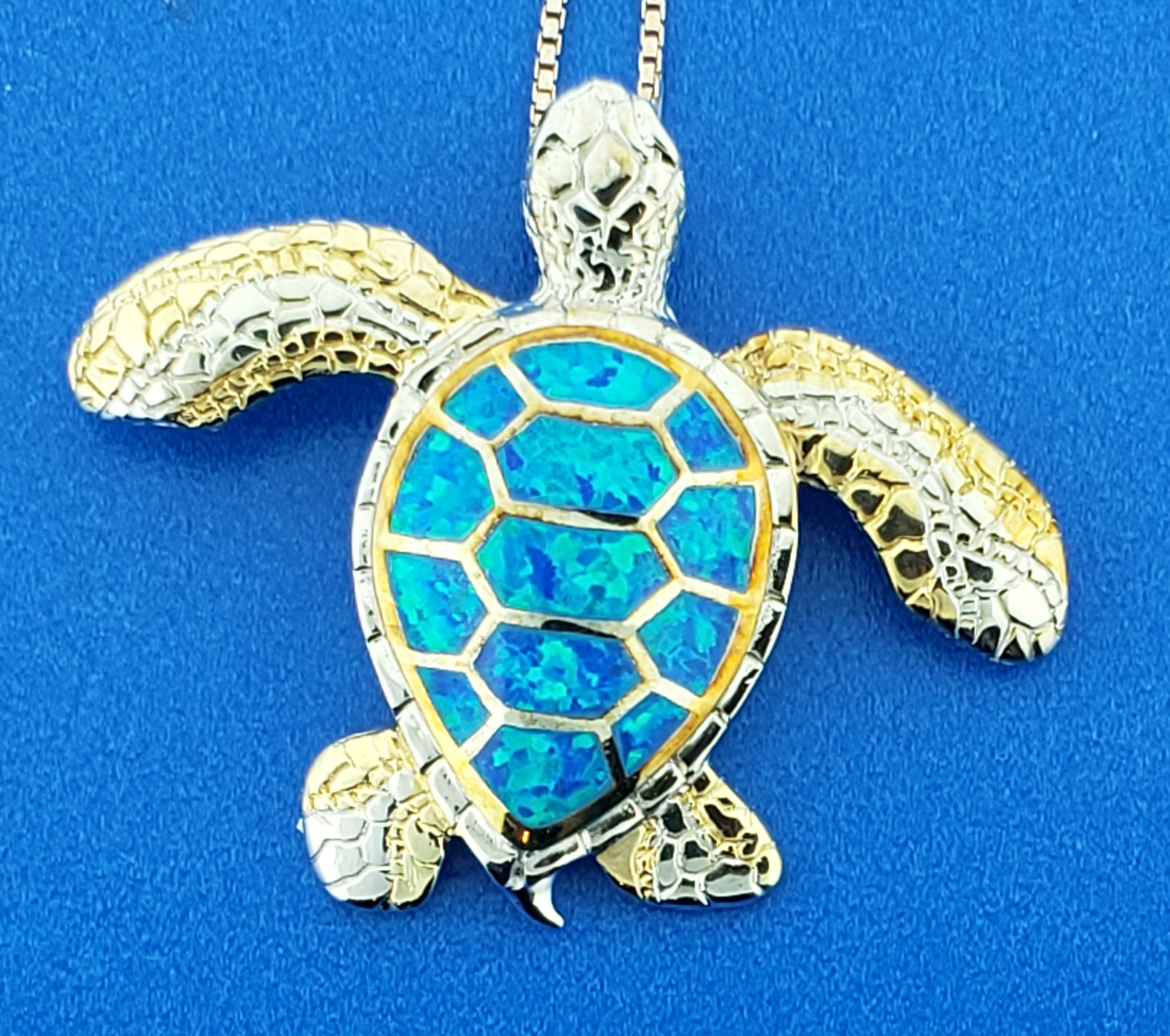 Kovel Sea Turtle Opal Pendant/Slide, Sterling Silver 1 Kovel Sea Turtle Opal Pendant/Slide, Sterling Silver