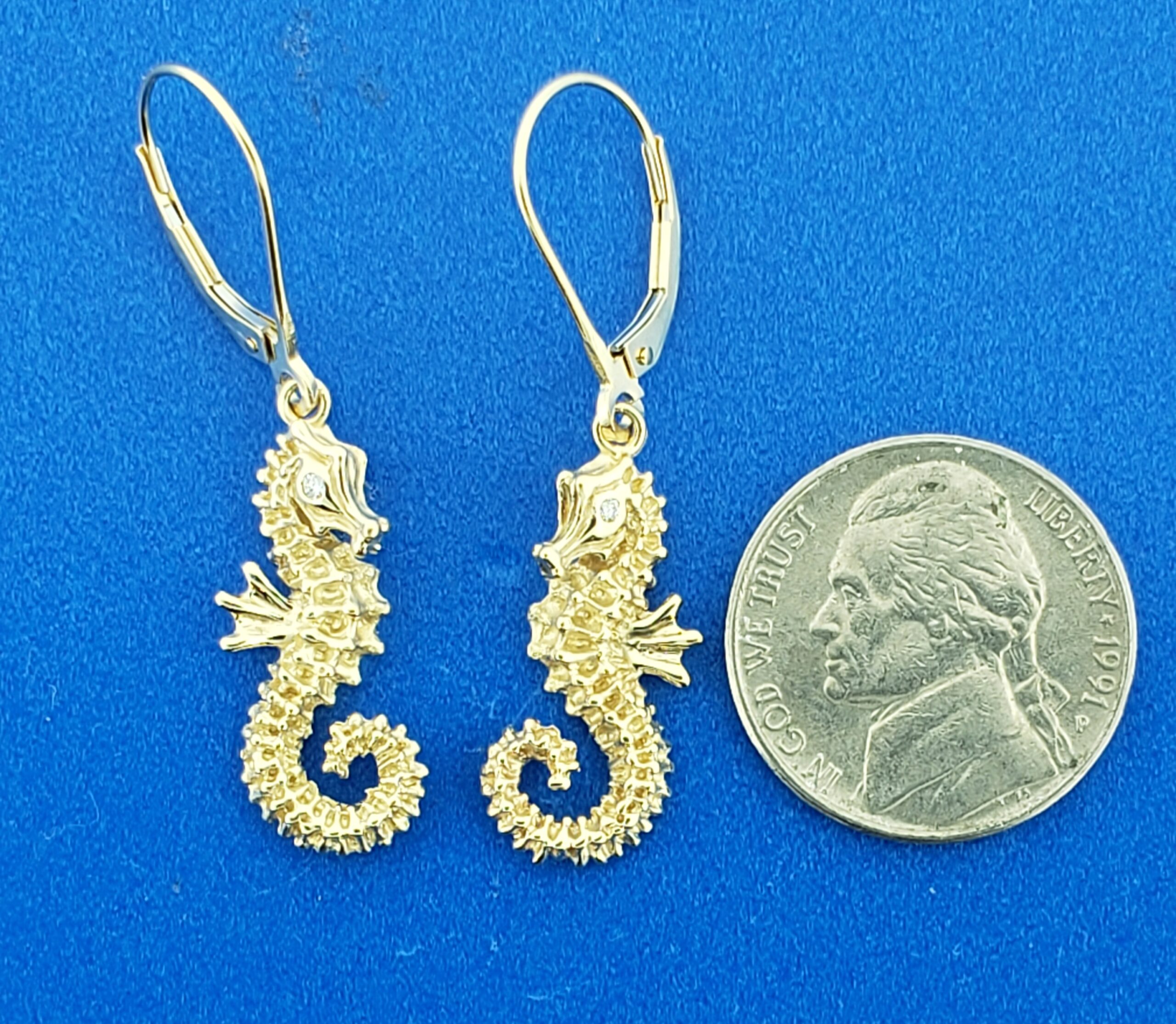 Steven Douglas Seahorse Dangle Earrings, 14K 3 Steven Douglas Seahorse Dangle Earrings, 14K - Image 3