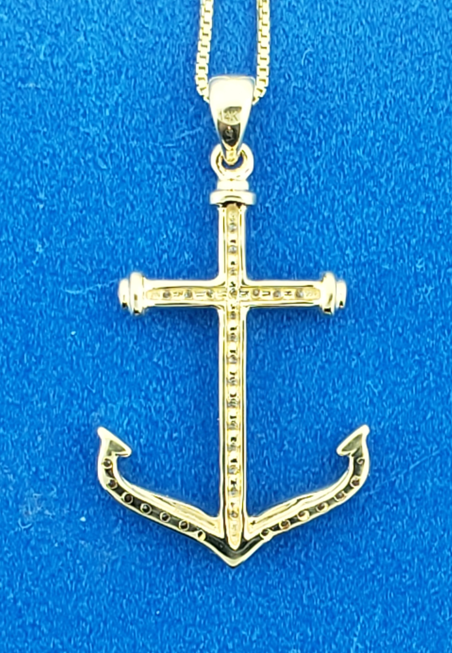 Anchor Pendant, 14K & Diamonds 4 Anchor Pendant, 14K & Diamonds - Image 4