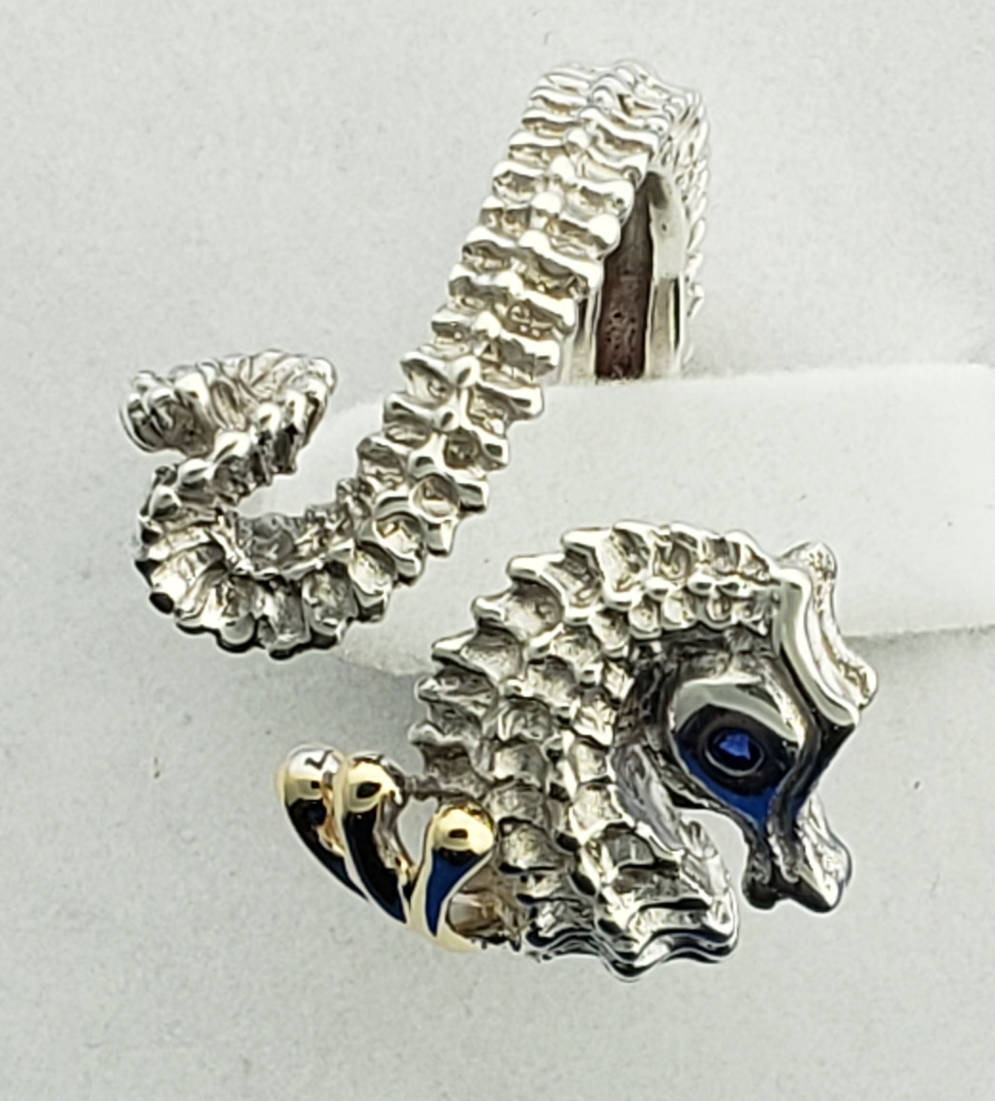 Steven Douglas Seahorse Wrap Ring, Sterling Silver & 14K 3 Steven Douglas Seahorse Wrap Ring, Sterling Silver & 14K - Image 3