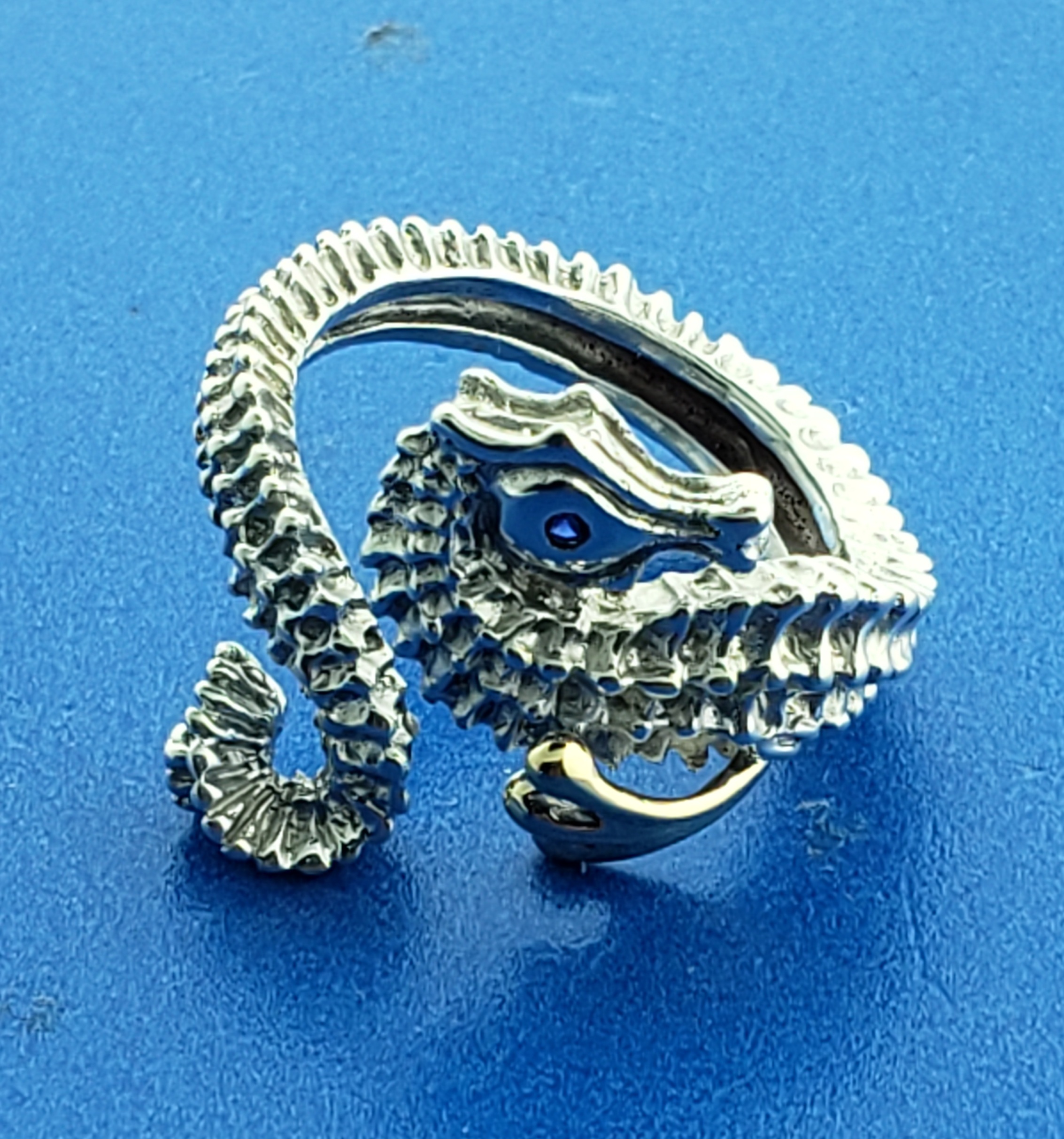 Steven Douglas Seahorse Wrap Ring, Sterling Silver & 14K 5 Steven Douglas Seahorse Wrap Ring, Sterling Silver & 14K - Image 5